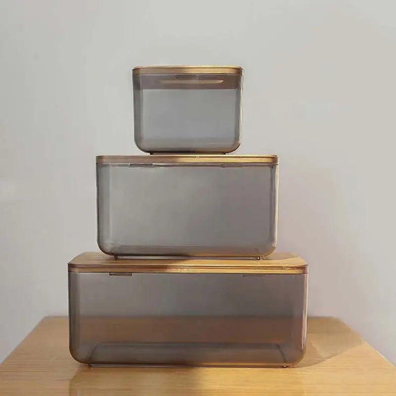 Caja de pañuelos con tapa de madera – Soporte de bambú y plástico 🌿🌿