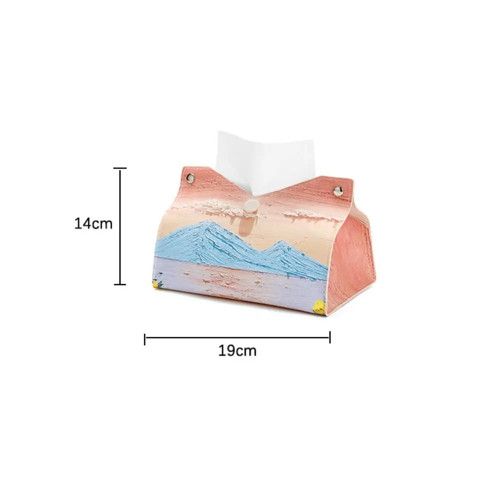 🎀 Caja de Pañuelos de Cuero Rosa Creativa – 🎀 Almacenaje Duradero para Toallas de Papel