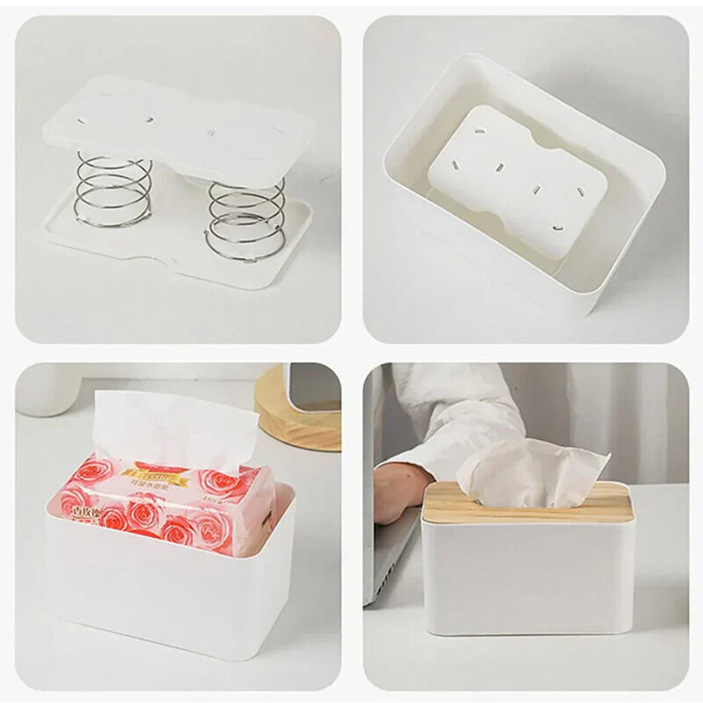✨✨ Caja de pañuelos con mecanismo de resorte – Uso en cocina y coche