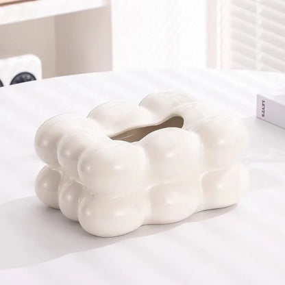 🌸 Soporte de Pañuelos de Cerámica con Cajón – Organizador de Servilletas y Toallas de Papel 🌸